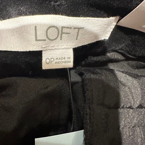NWT Loft Size 0P Riviera Slim Velour Black Pants Event Holiday Office Work - Picture 4 of 9